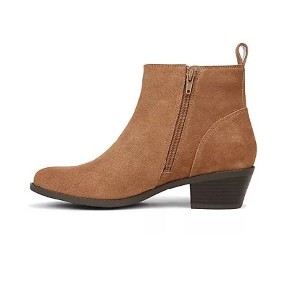Vionic Light Gray Suede Ankle Booties - Picture 2 of 6